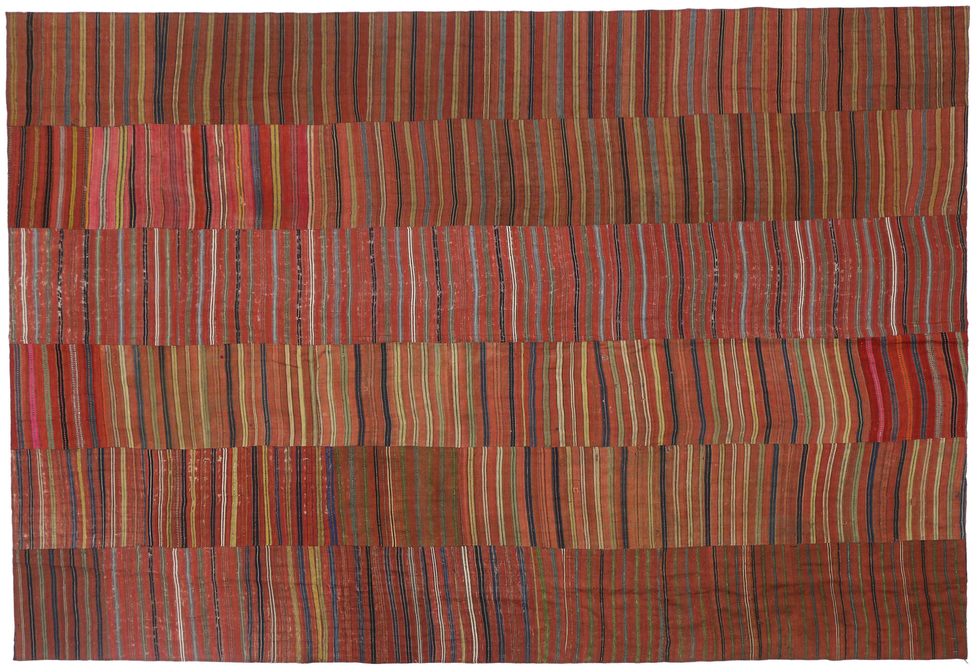 Download 8 X 12 Vintage Striped Kilim Rug 60652