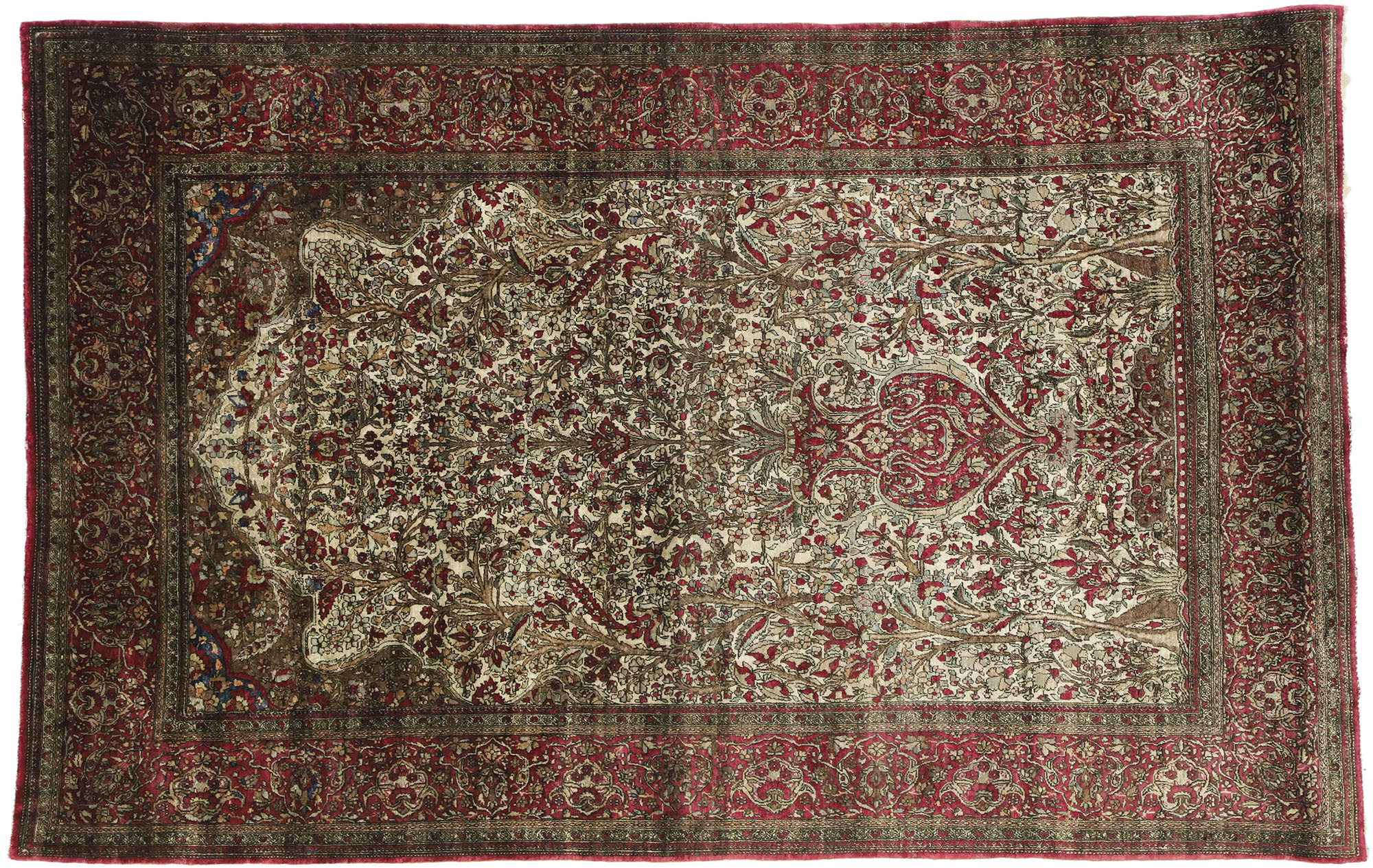 2.5*4 feet persian silk prayer rug