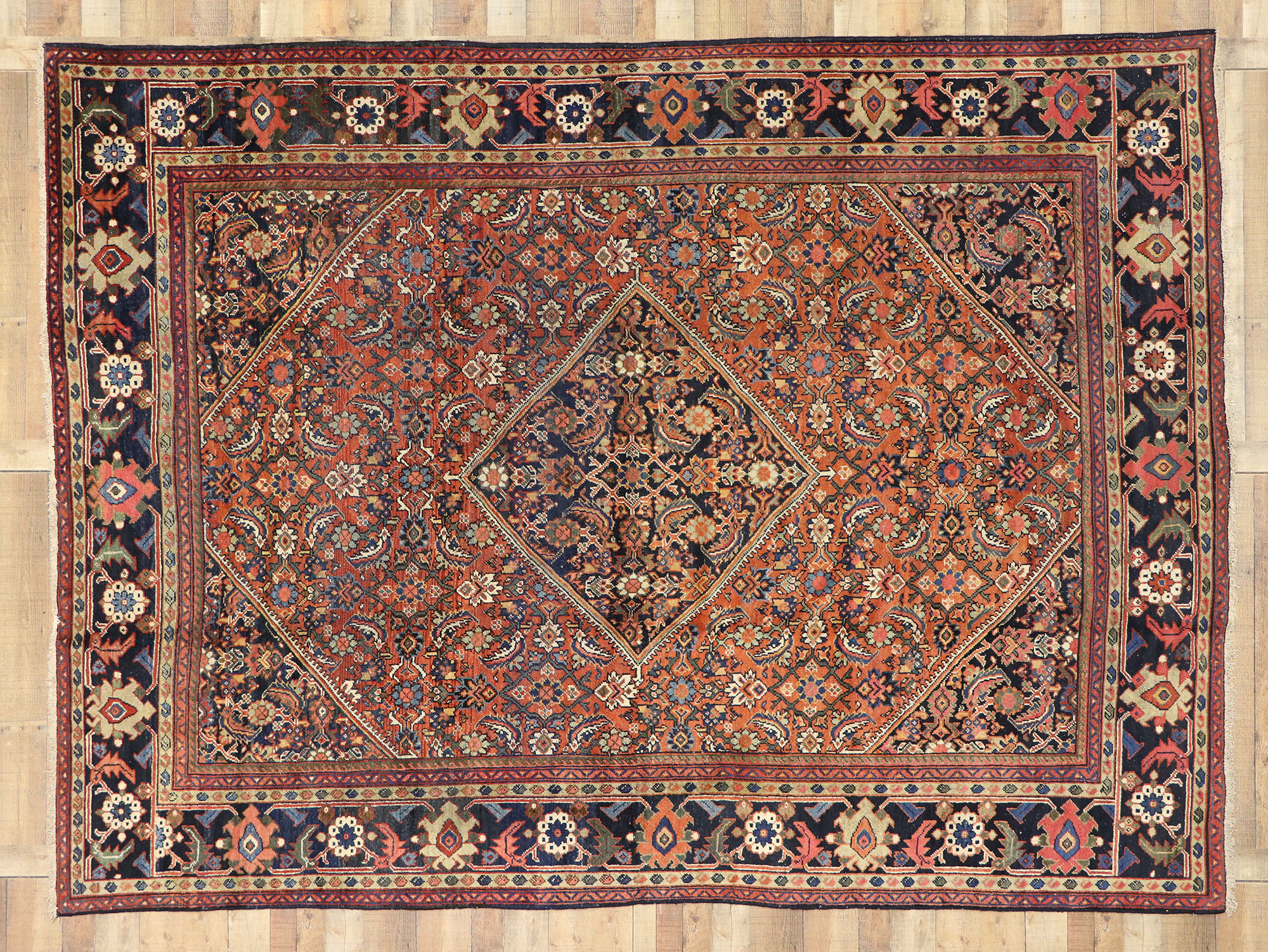 9 x 12 Antique Persian Mahal Rug 73382