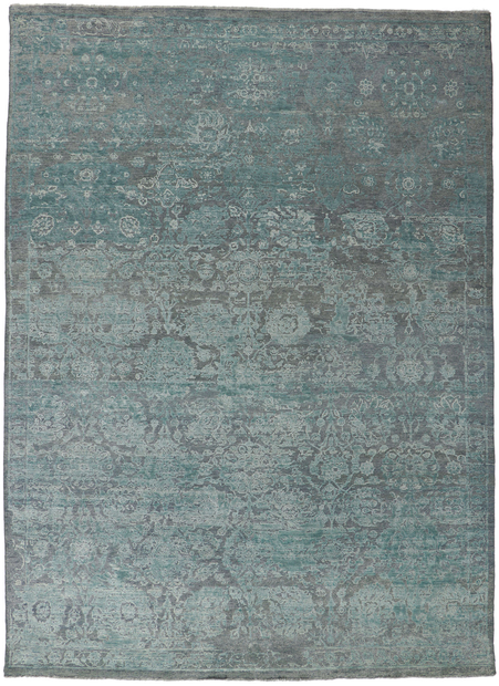 9 x 12 Contemporary Sky Blue High-Low Rug 30709