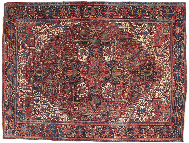 ​11 x 15 Antique Persian Heriz Rug 78341