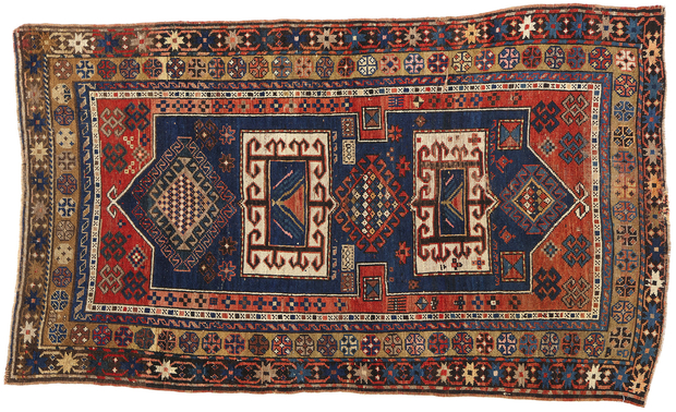 4 x 6 Antique Caucasian Kazak Rug 78786