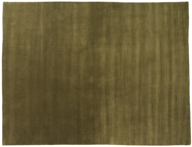 9 x 12 Solid Olive Green Modern Biophilic Rug 31162