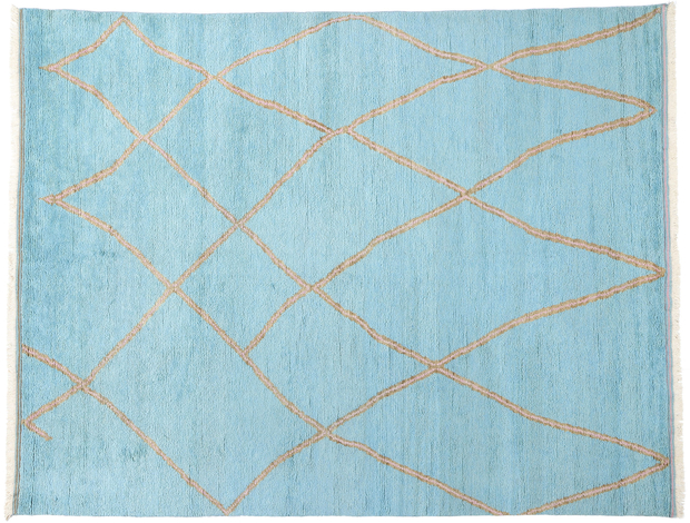 9 x 12 Azure Elegance Abstract Moroccan Rug 31261