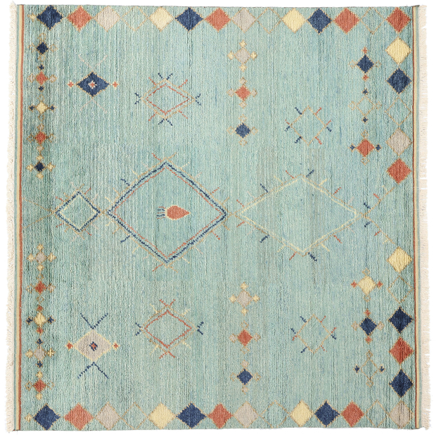 9 x 8 Modern Sky Blue Tribal Moroccan Rug 31220