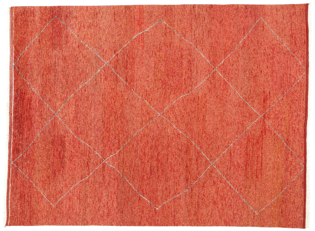 9 x 12 Modern Red Moroccan Rug 31266