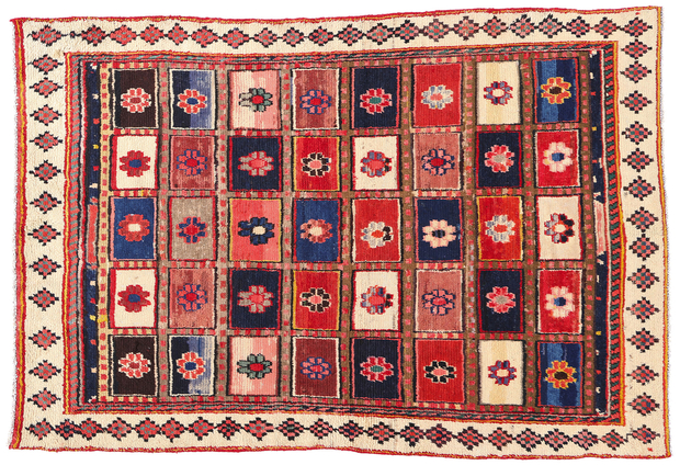 5 x 7 Vintage Persian Lori Checkerboard Rug 78860