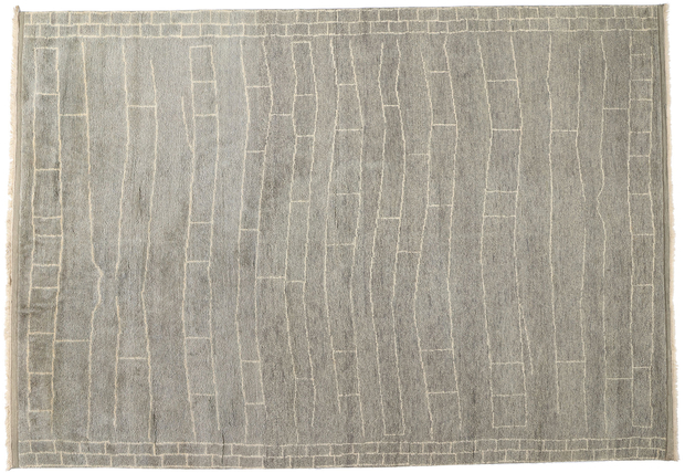 10 x 14 Modern Gray Bauhaus Moroccan Rug 31303