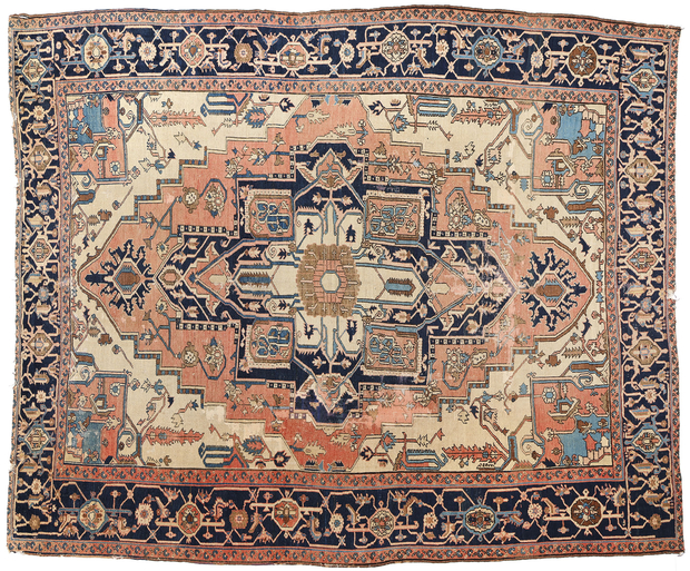 11 x 13 Antique Persian Serapi Rug 78902