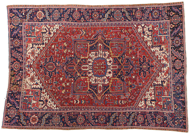 8 x 11 Vintage Persian Heriz Rug 90006