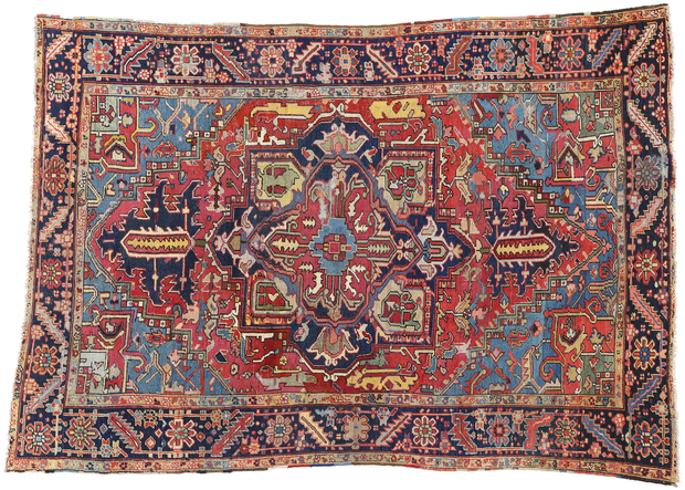 9 x 12 Late 19th Century Antique Persian Serapi Rug 90025