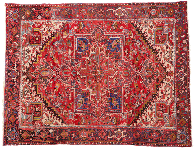 90001 Vintage Persian Heriz Rug, 07'11 x 10'00