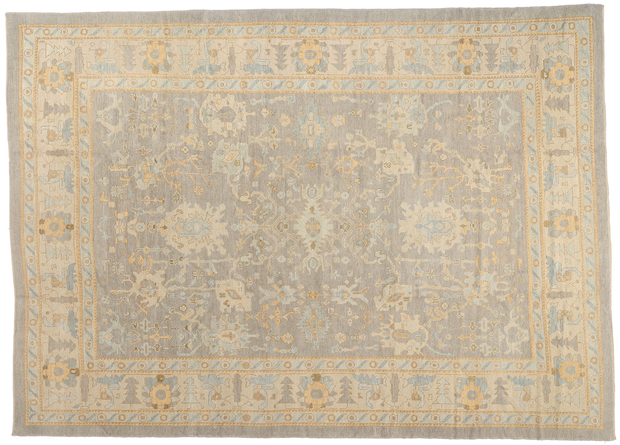 10 x 14 Modern Earth-Tone Turkish Oushak Rug 51520