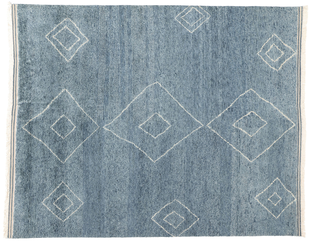 8 x 10 Azure Oasis Modern Boho Blue Moroccan Rug 31204