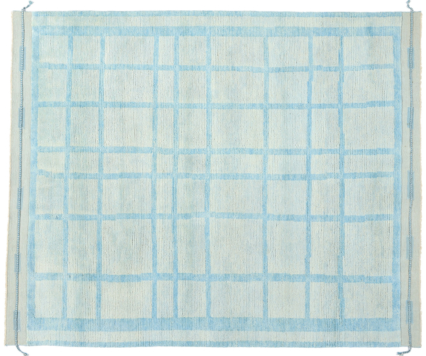 8 x 10 Cubist Azure Grid Modern Moroccan Rug 31245