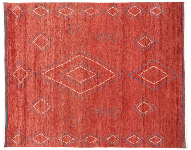 8 x 10 Crimson Nomad Modern Red Moroccan Rug 31218