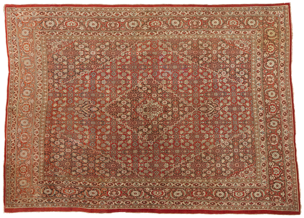 9 x 12 Antique Persian Mahi Tabriz Rug 78931