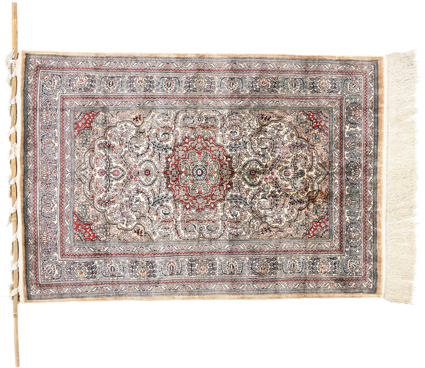 2 x 3 Vintage Persian Silk Qum Rug 78933