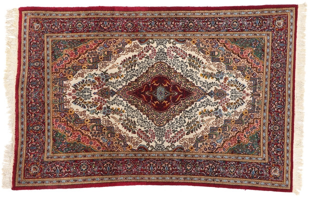 6 x 9 Vintage Persian Yazd Rug 78936