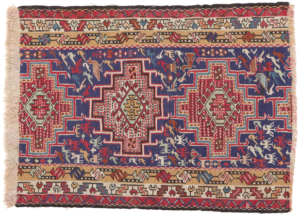 3 x 4 Antique Caucasian Tribal Soumak Rug 78942