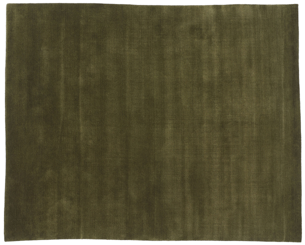 7 x 9 Solid Olive Green Modern Rug 31178