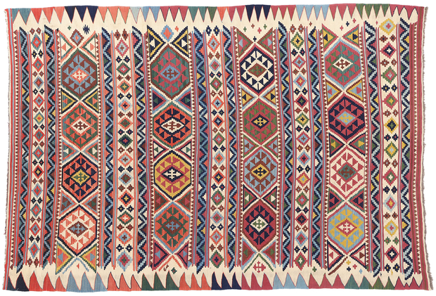 7 x 10 Antique Caucasian Shirvan Kilim Rug 78946