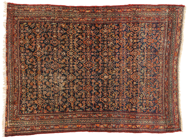 5 x 6 Distressed Antique Persian Mahal Rug 78986