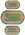 3 x 4 Antique Green Chinese Art Deco Oval Rug 78990 Matching Set