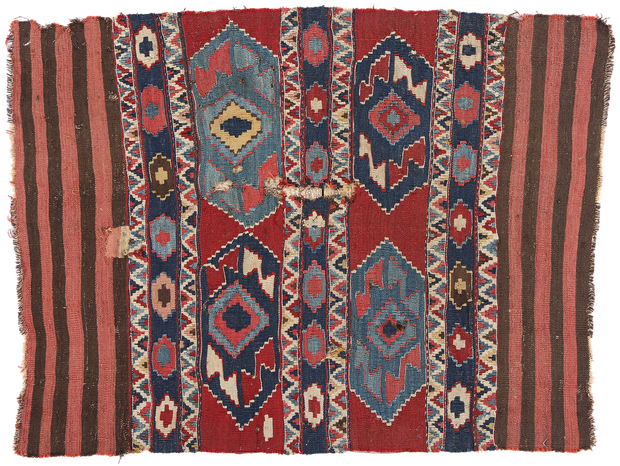 3 x 4 Antique-Worn Caucasian Shirvan Kilim Rug 78996