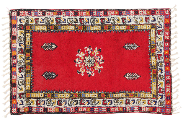 4 x 6 Vintage Red Rabat Moroccan Rug 79005