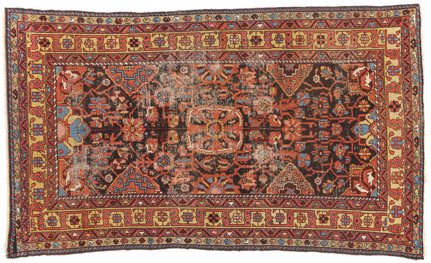 4 x 7 Distressed Antique Persian Hamadan Rug 79020