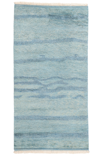 4 x 8 Tranquil Tides Modern Blue Moroccan Rug 31309