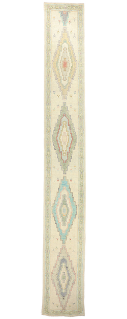 3 x 23 Extra-Long Turkish Oushak Rug Runner 53959