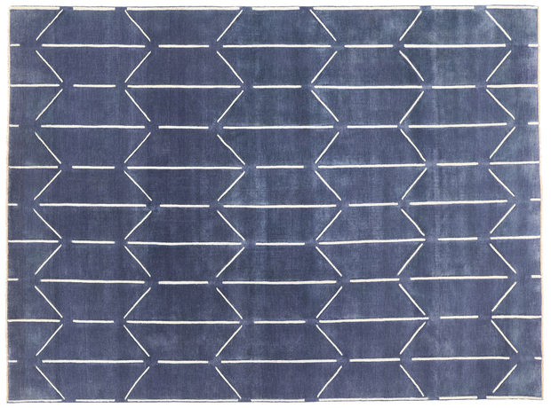 9 x 12 Modern Blue Geometric High-Low Textured Rug 31187