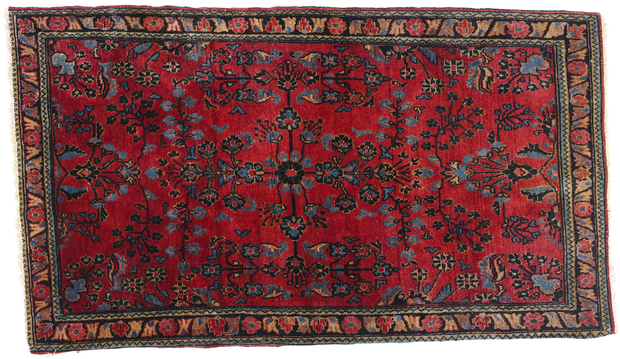 2 x 4 Antique Red Persian Sarouk Rug 79010