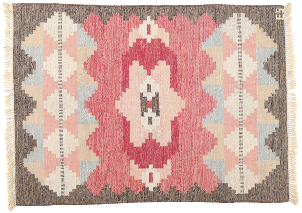 6 x 8 Evy Svensson Vintage Swedish Rollakan Rug 79045