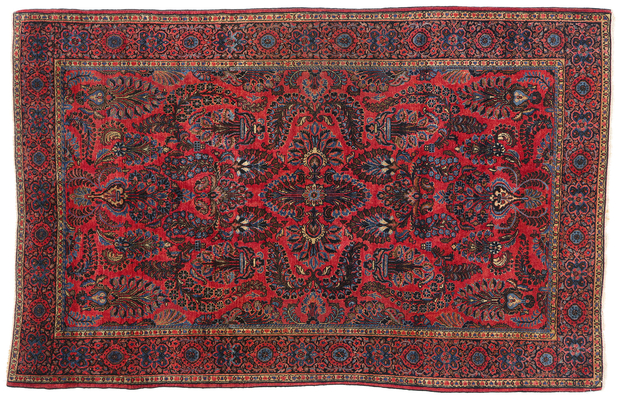 4 x 6 Antique Red Persian Sarouk Rug 79018