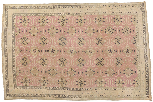 7 x 10 Distressed Antique Pink Persian Kurd Rug 61370