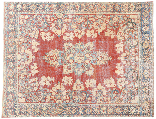 8 x 11 Distressed Antique Persian Mahal Rug 61338