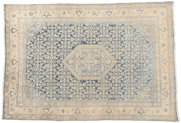 7 x 10 Distressed Antique Blue Persian Malayer Rug 61305