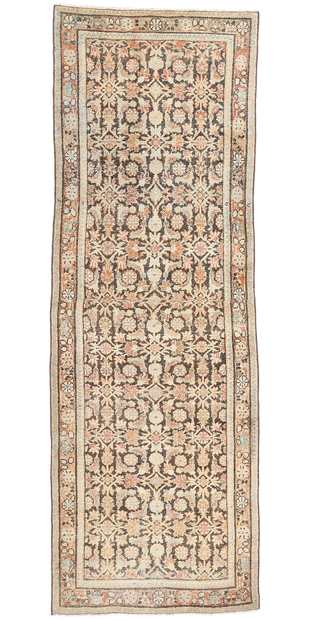 4 x 10 Distressed Antique Persian Mahal Rug Runner 61313