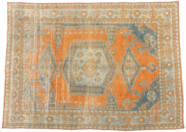 7 x 10 Distressed Antique Orange Persian Viss Rug 61319