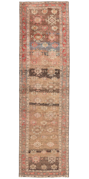 4 x 15 Distressed Antique Persian Hamadan Rug Runner 61325