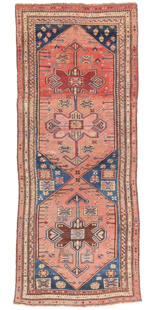 3 x 8 Antique Pink Persian Kurdish Tribal Rug Runner 61373