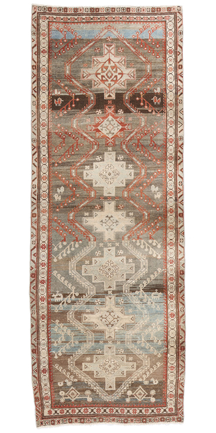 4 x 9 Distressed Antique Persian Malayer Rug Runner 61385