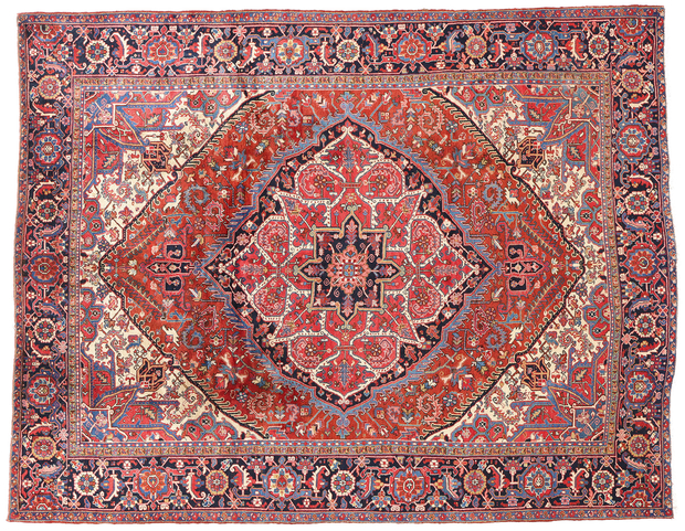 9 x 12 Antique Persian Heriz Rug 61387