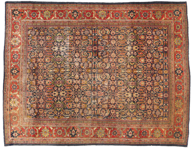 11 x 14 Distressed Antique Persian Sultanabad Rug 79130