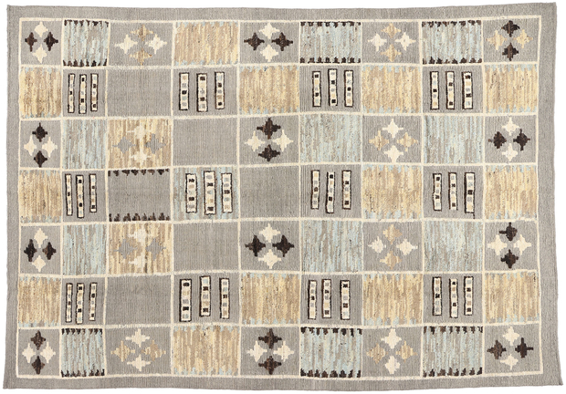 9 x 12 Modern Checkered Sahara Soumak Rug 81167