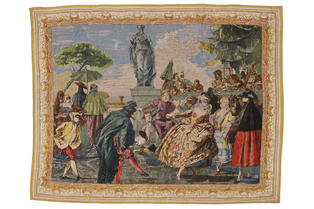 6 x 7 The Minute Carnival Scene Vintage French Tapestry 72967