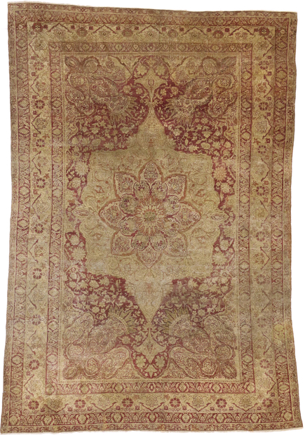 4 x 6 Distressed Antique Turkish Hereke Rug 73148